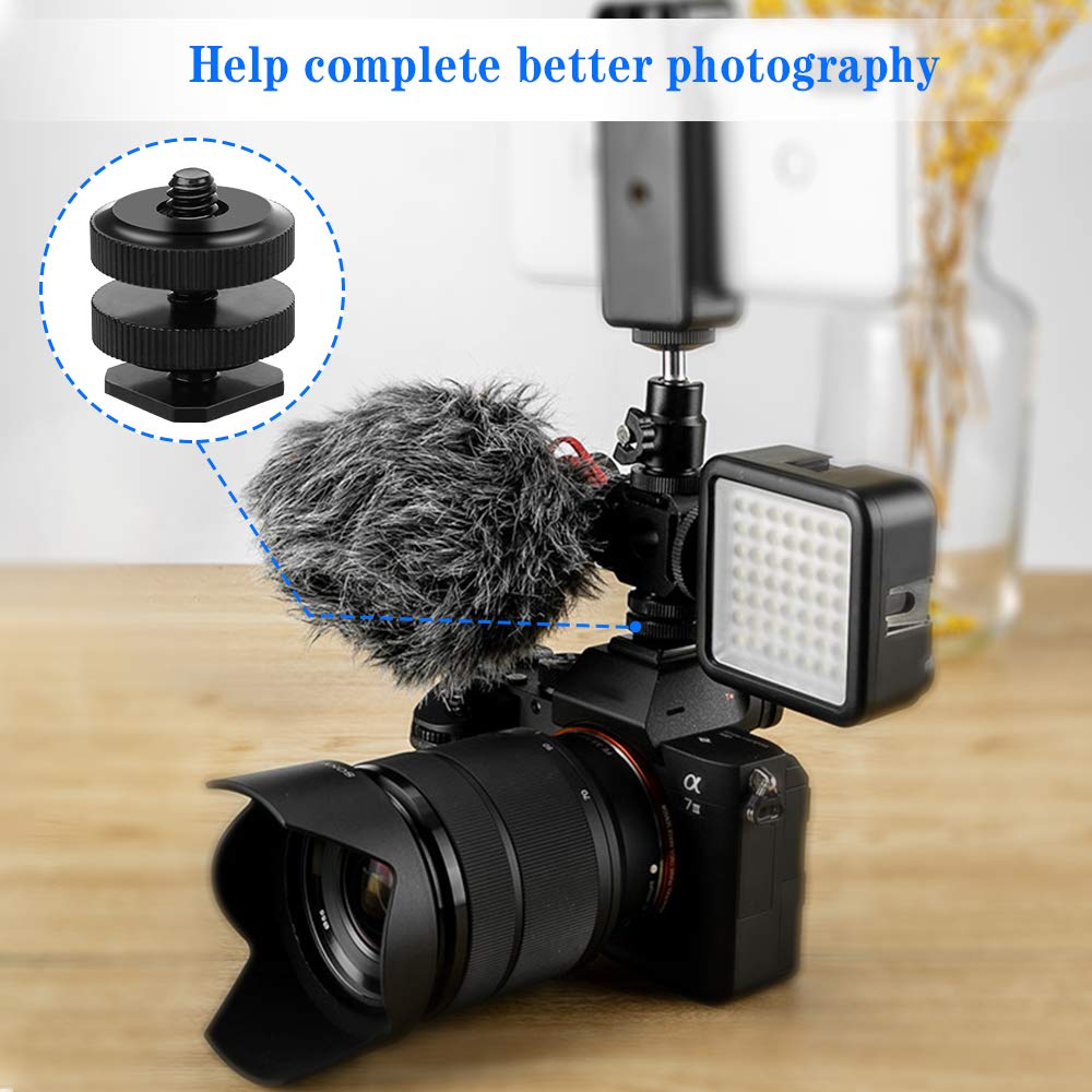 Adaptateur Griffe Caméra 6 Pcs Hot Shoe Adaptateur de Support à Vis 1/4 Vis du Support de Caméra Adaptateur de Support à Vis de Trépied vers Sabot de Flash Pour Réparer le Matériel Photographique