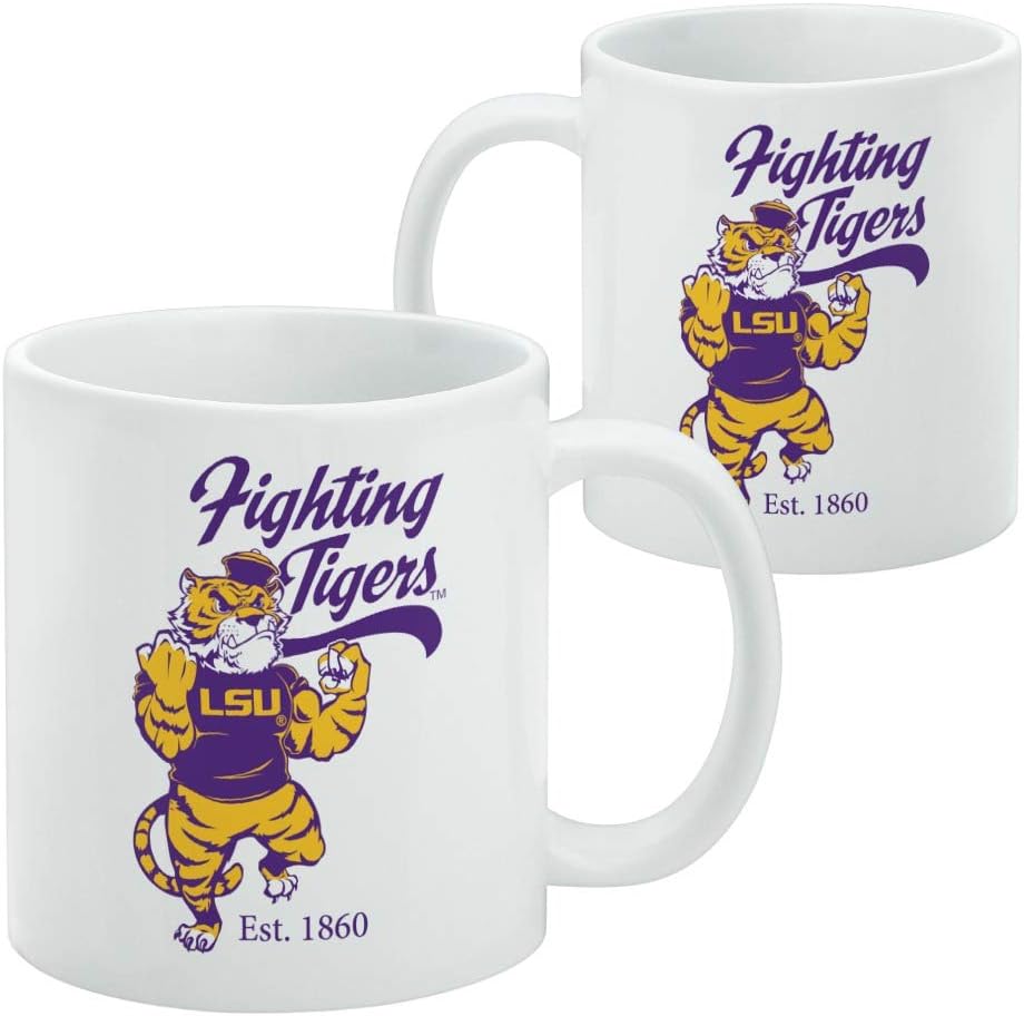 Mike the Fighting Tiger LSU Ceramic Coffee Mug, Novelty Gift Mugs for Coffee, Tea and Hot Drinks, 11oz, White - Image 2