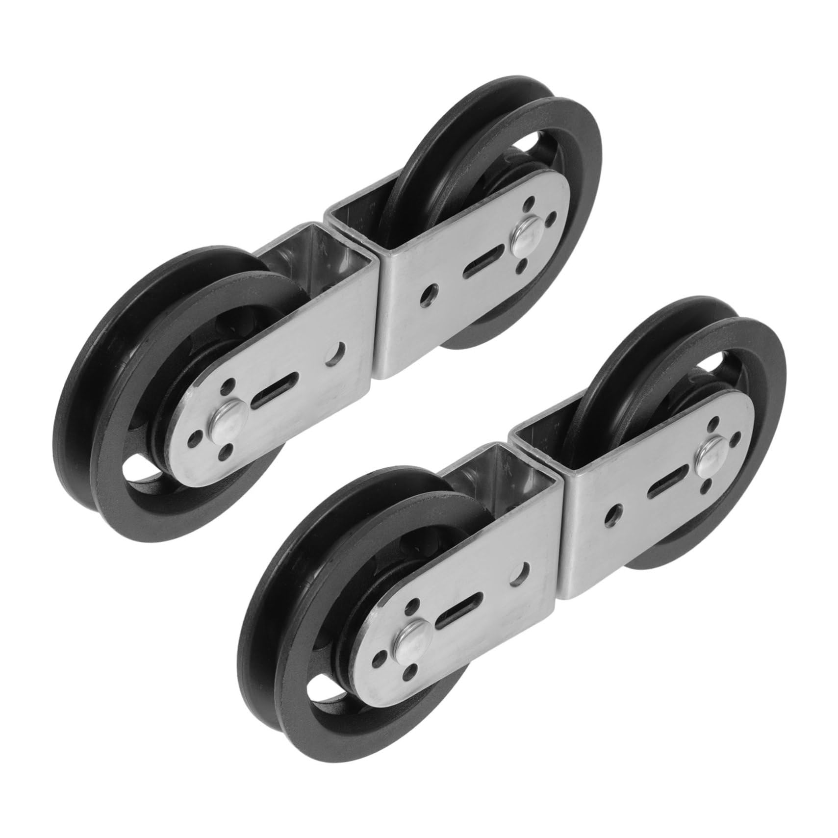 ibasenice 2 Stück Doppelrollen Seilzug Fitnessgerät Zubehör mit Drehbarem 8-Form Design aus Edelstahl und Kunststoff Stabile Umlenkrolle für Kraftsport in Garage