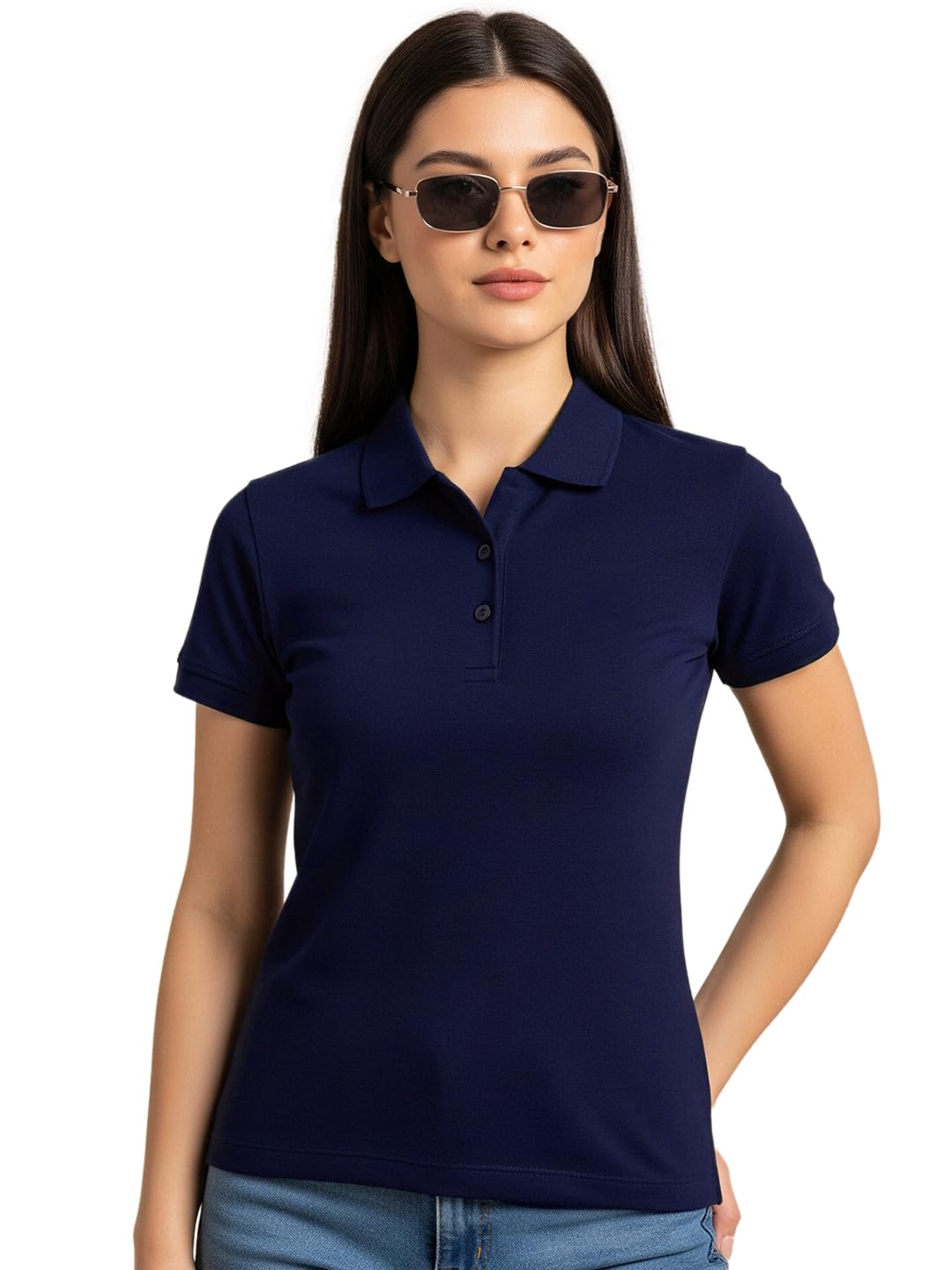Polo T Shirt for Women | Cotton Stretchable | T-Shirt | Tshirt | Collar Half Sleeve | for Jeans | Short | Floral Printed | Women's Polos