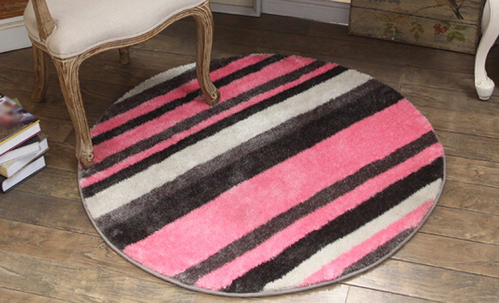 Tapis rond de salon rose pour chaise d'ordinateur