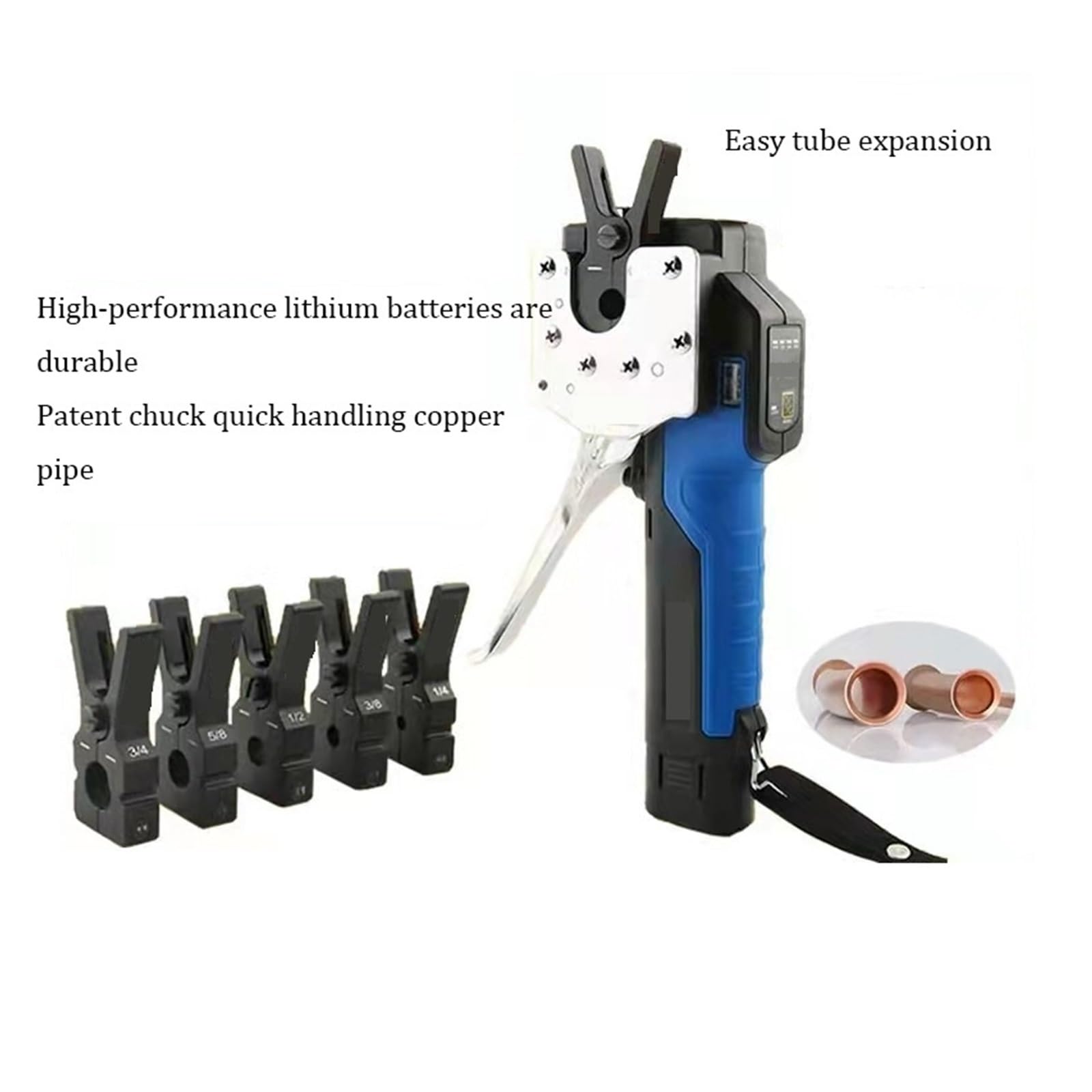 Expansor Eléctrico De Tubos Cobre Automático Herramienta Abocardado Recargable Abocardado RáPido Y Preciso(Set 1)
