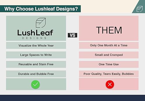 Miniatura 8 de Calendario de pared grande de borrado en seco  36 x 96 pulgadas  Calendario anual reutilizable en blanco sin fecha  Póster gigante de pizarra blanca