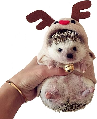 Ropa de erizo de alce disfraz de reno para erizos pequeños animales ropa polar hecha a mano erizo sudadera con capucha accesorios de vestir para
