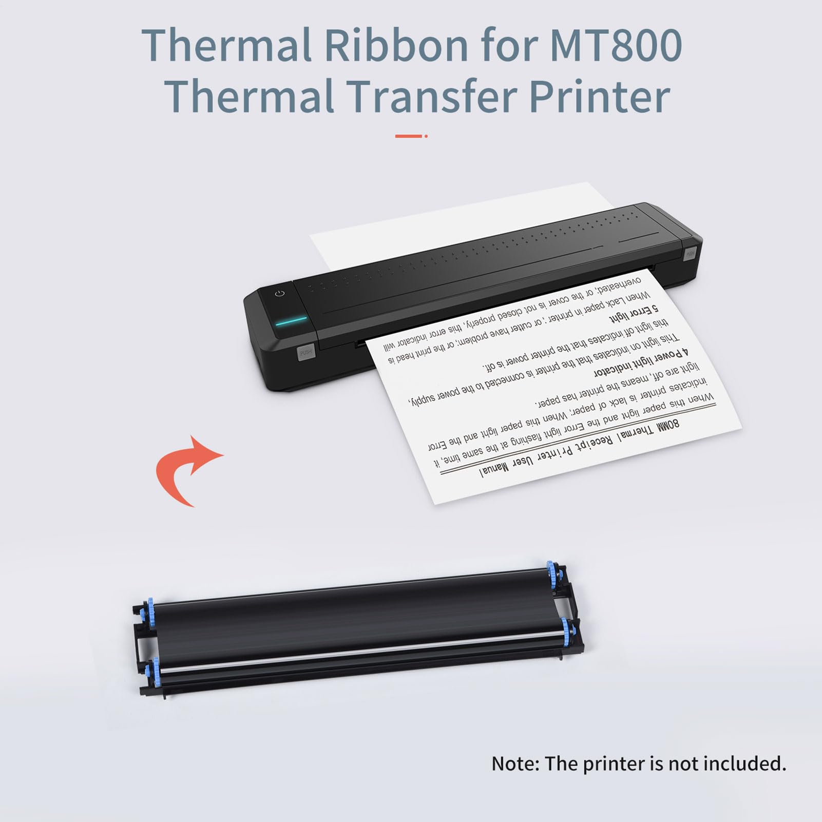 2rouleax Nastro Termico Mt800 Stampante Nastro | Nastro Stampante Termico|Nastro Termico Mt800 Stampante Trasferimento Termico HprtMt800 Cartuccia Compatibile Con HprtMT800 Per Per