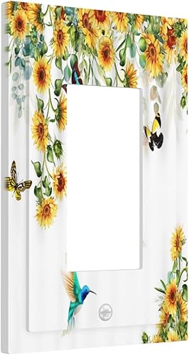 Miniatura 2 de Placa de pared decorativa con mariposa de girasol amarilla con pájaro para sala de estar, dormitorio, baño, decoración, accesorios bonitos