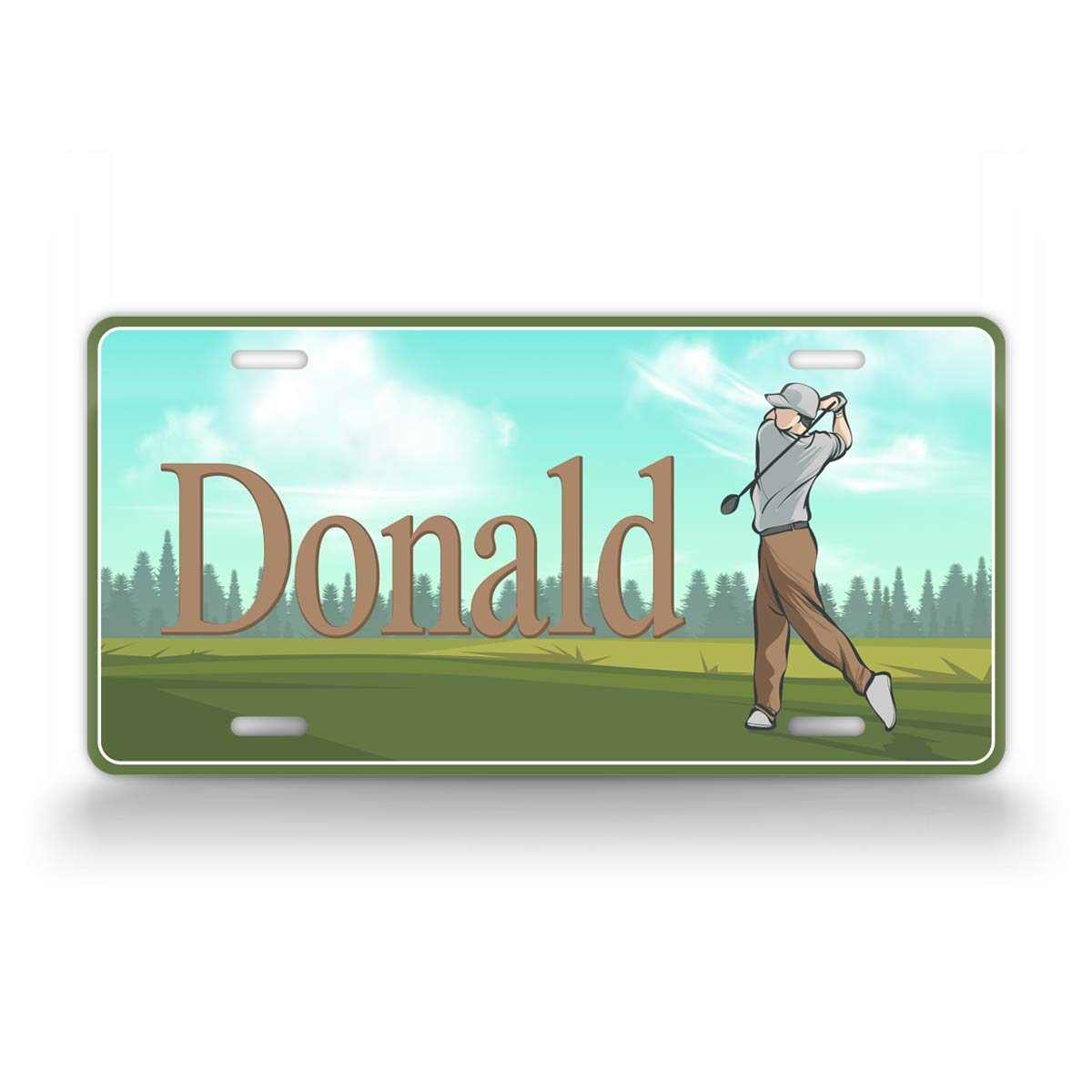Personalized Name Golfing License Plate Custom Text Golf Auto Tag