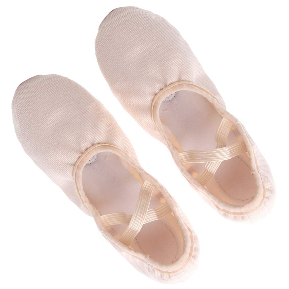 Exceart Zapatos de Ballet de Cuero Zapatillas de Ballet con Suela Completa Zapatos de Baile Zapatos de Yoga para Mujeres Niños Niñas Práctica de Baile 1 par Talla 25