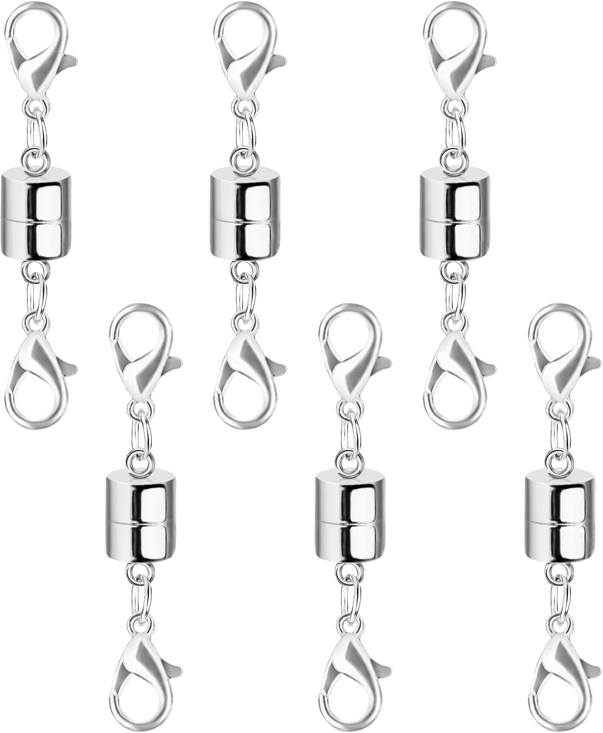 Magnetic Necklace Clasp and Closures with Double Lobster Clasp, 14K Gold and Silver Necklace Extenders for Women Jewelry Magnetic Clasps for Necklaces, Bracelet Necklace Extender(12PCS)