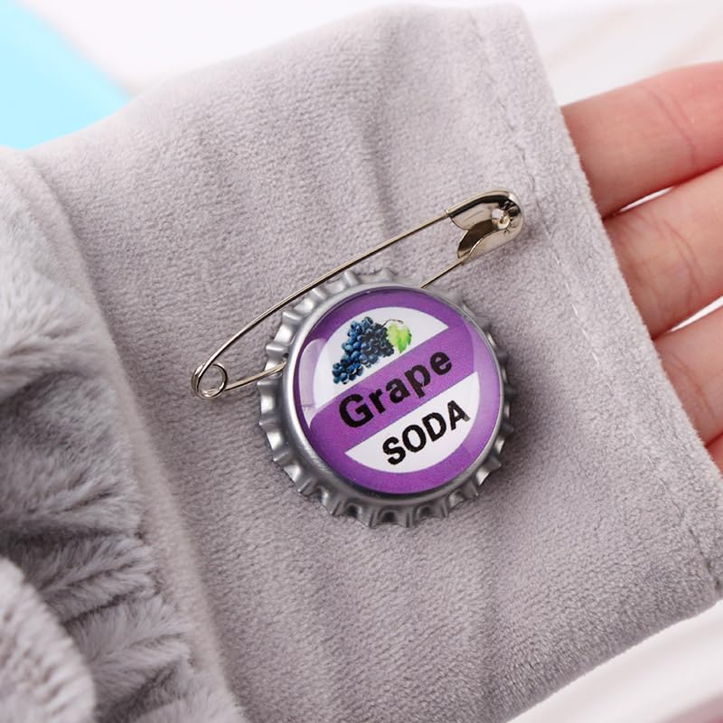 Ximimark 5pcs Grape Soda Bottle Cap Pins Brooches Shirt Lapel Pins Ellie Badge Grape Soda2