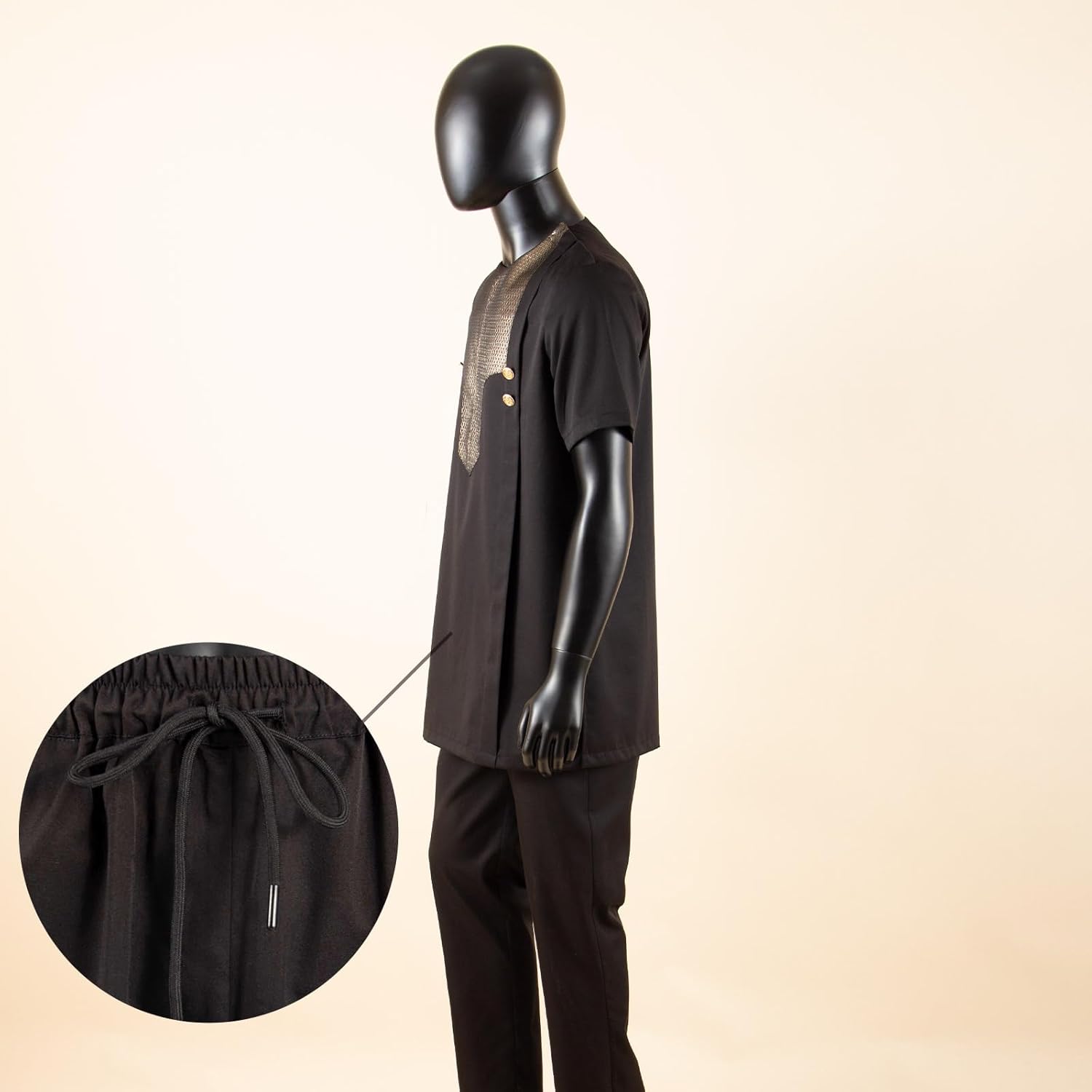 African Suits for Men Embroidery Short Sleeve Shirts and Pants 2 Piece Set Dashiki Outfits Wedding Evening - Image 4