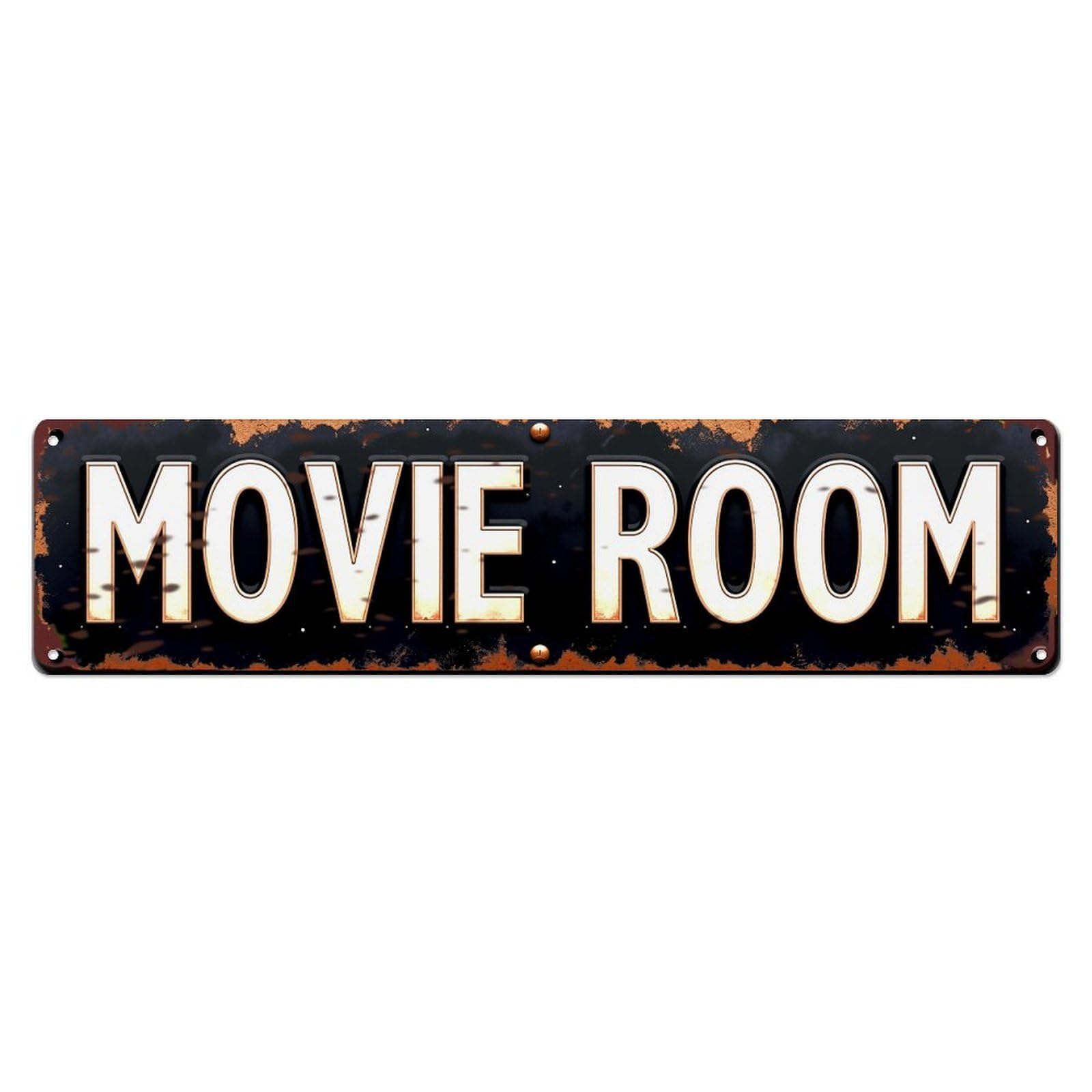 Movie Room Vintage Metal Sign Vintage Metal Tin Sign Retro Wall Decor for Home Bar Garage Cafe, Indoor & Outdoor Decorative Metal Poster, 4x16 Inch