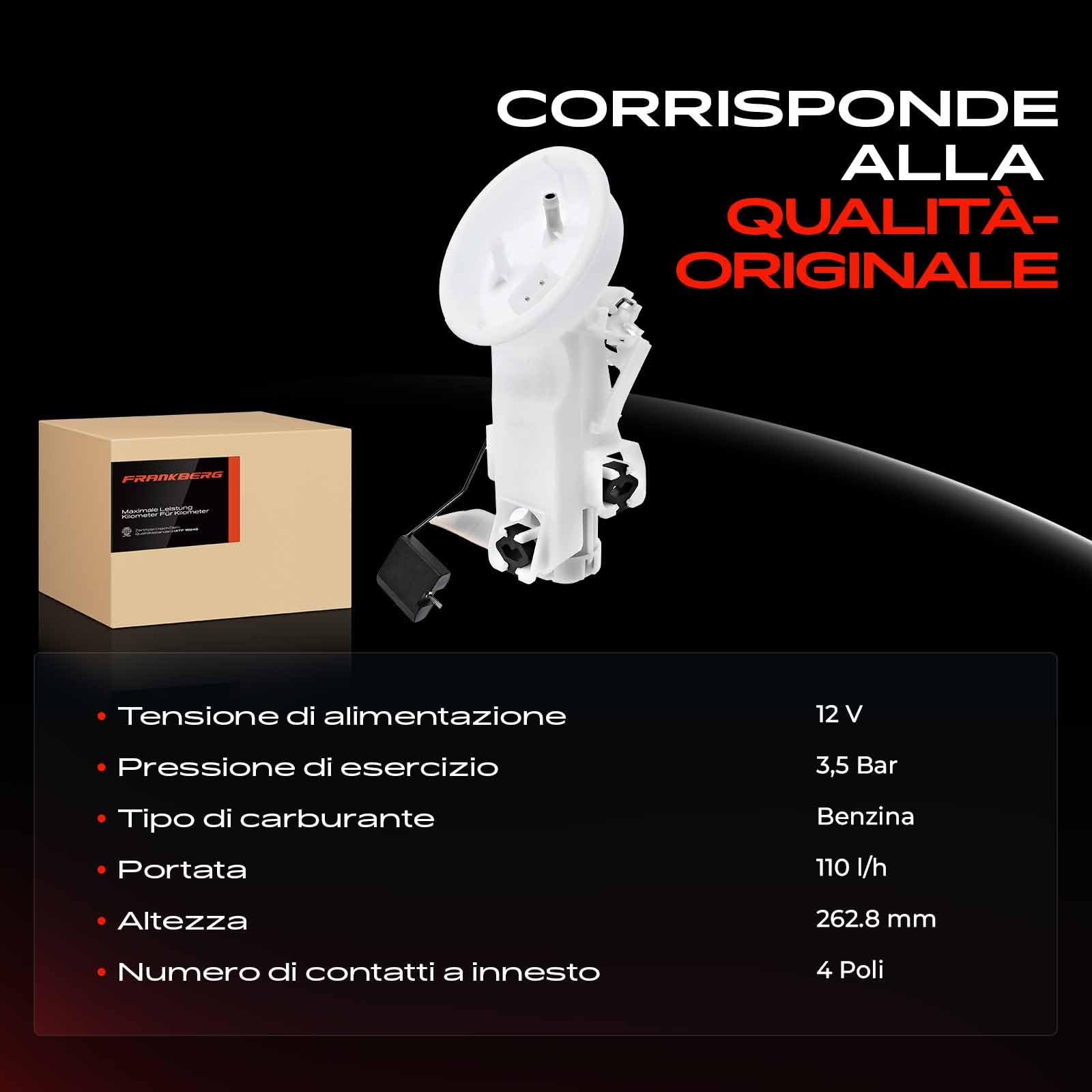 Frankberg Pompa del carburante pompa della benzina modulo dell'unità di | senza sensore di pressione, 4 pin, 16146756323, 16141183687; Compatibile con: Z3 R.o.a.d.s.t.e.r E36, Z3 Coupé E36
