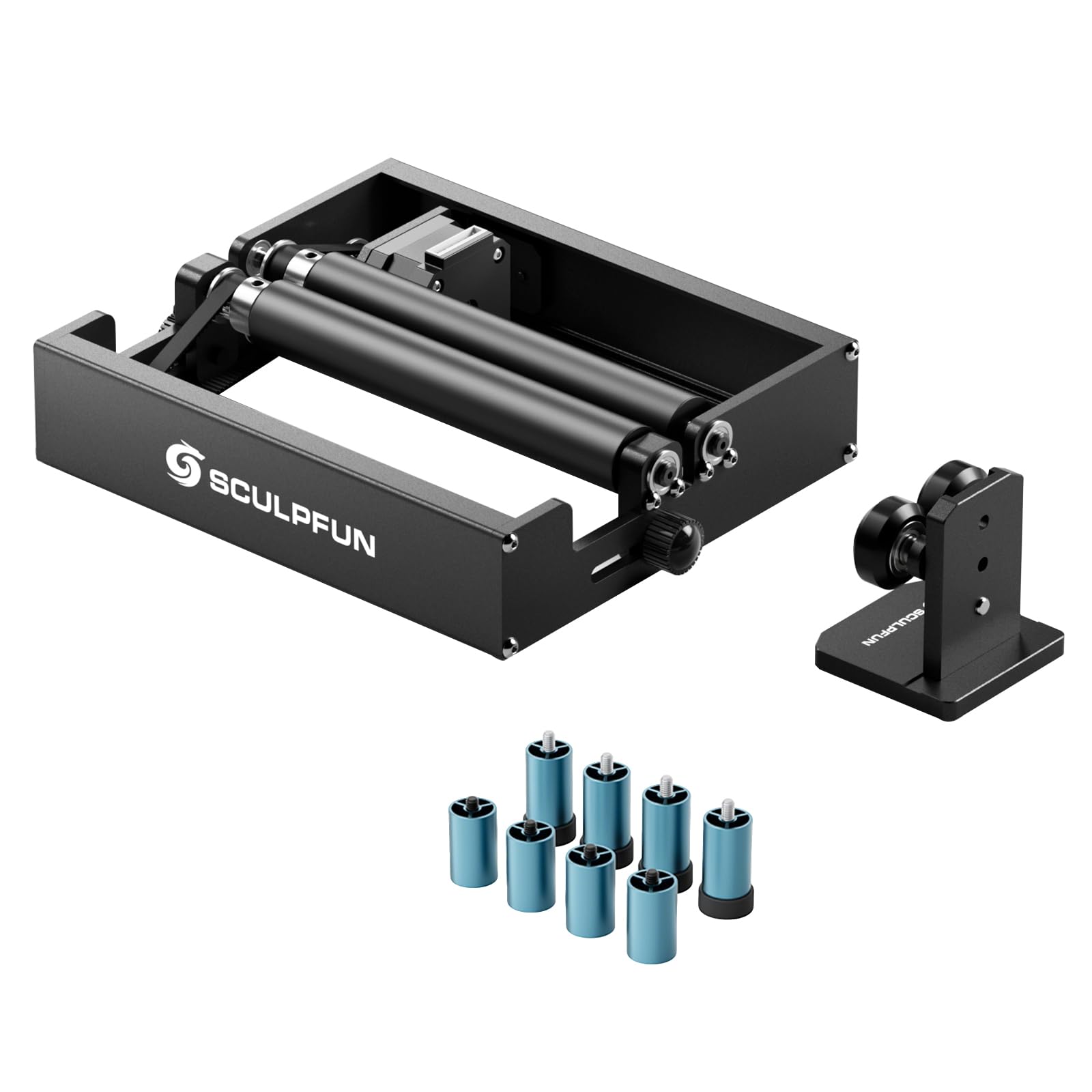 SCULPFUN RA Mini laserowa rolka rotacyjna do maszyn do grawerowania laserowego C1, iCube, iCube Pro, iCube Pro Max i iCube Ultra, rolka do grawerowania cylindrycznych obiektów, bezstopniowa regulacja