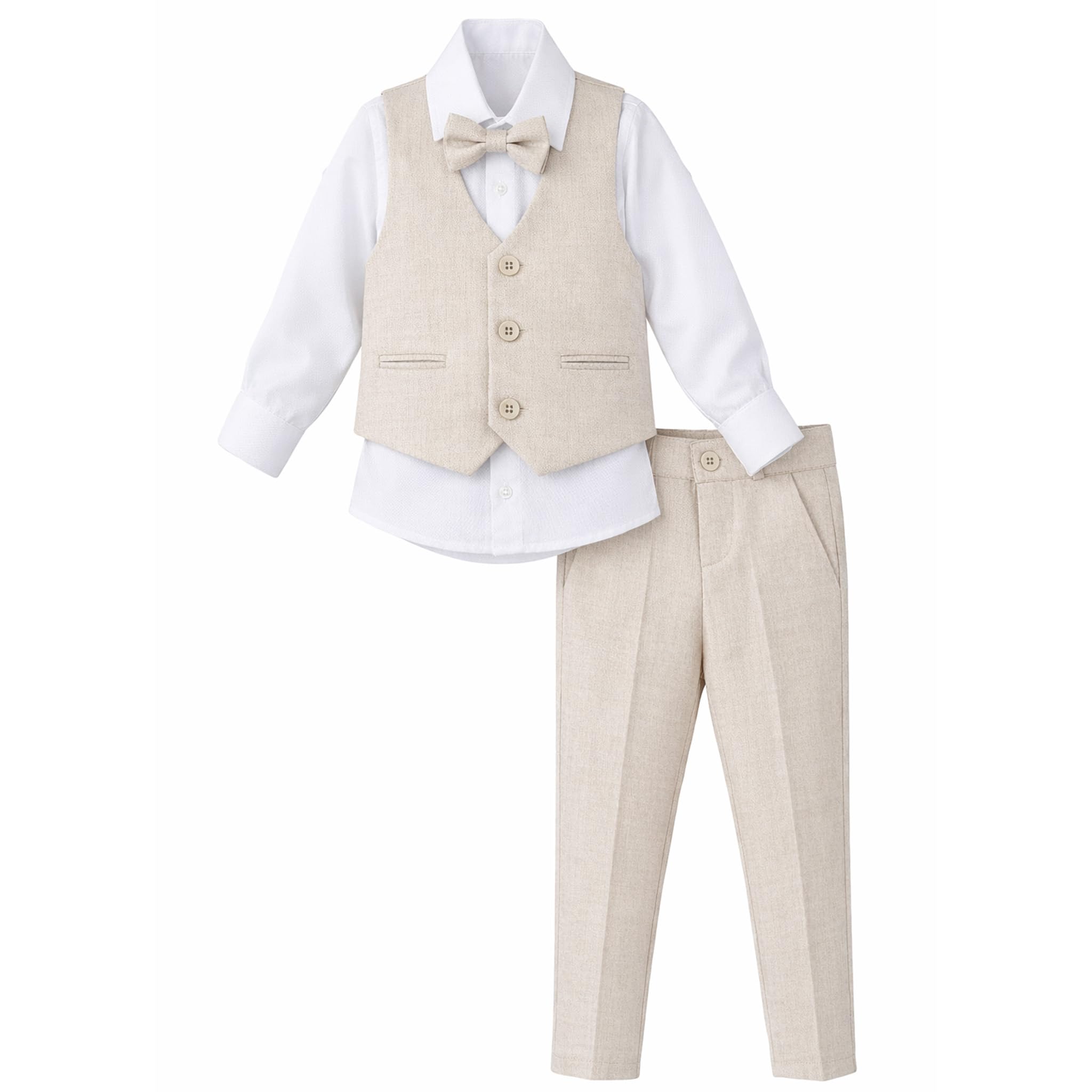 Lilax Costume Formel 4 pièces pour garçon avec Gilet, Pantalon et Cravate