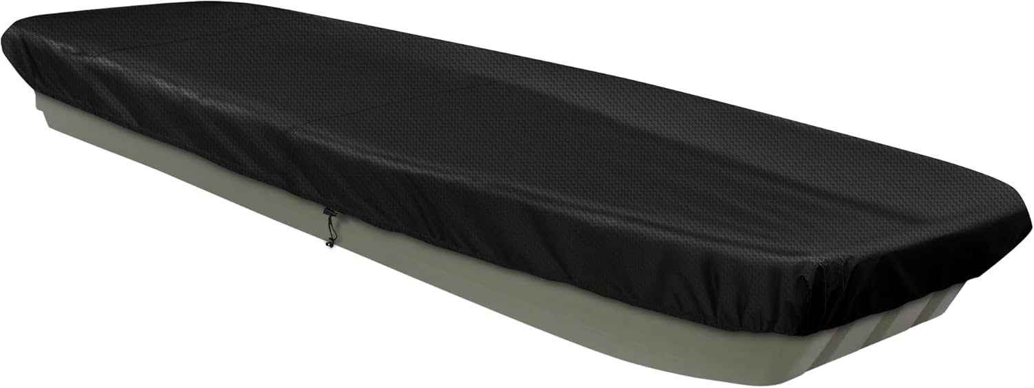 Boat Cover Fits for Pelican Bass Raider 10E Angler Fishing Boat(10.2 ft), Heavy-Duty 600D Oxford Waterproof, UV Resistant, Dust-Proof, Marine Grade Polyester Mooring Cover with Storage Bag