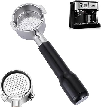 51mm Bottomless Portafilter,Naked Bottomless Portafilter 2 Ears with Stainless Steel Double Shot Capacity Cup Filter Basket Compatible for Delonghi ECP3420/EC155/BCO430/EC260