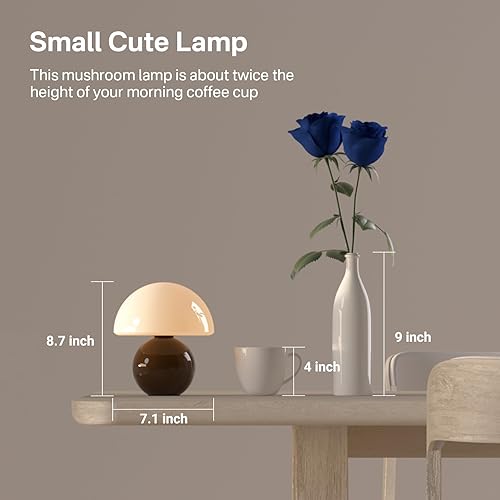 Miniatura 6 de Lámpara de mesa con forma de hongo para dormitorio, mesita de noche, lámparas pequeñas para sala de estar, decoración de hongos, lindas lámparas