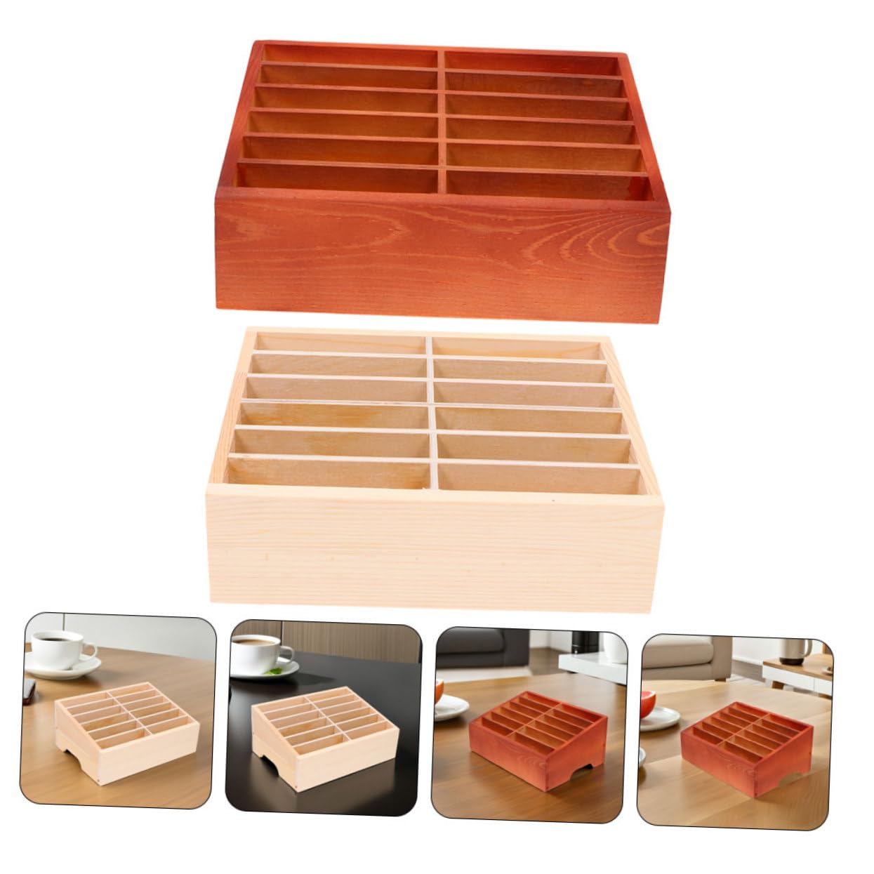 2pezzi Mobiletto Portacellulare in Espositore Per Cellulari Con Scomparti Multipli Organizer Scrivania Per Aula e Ufficio