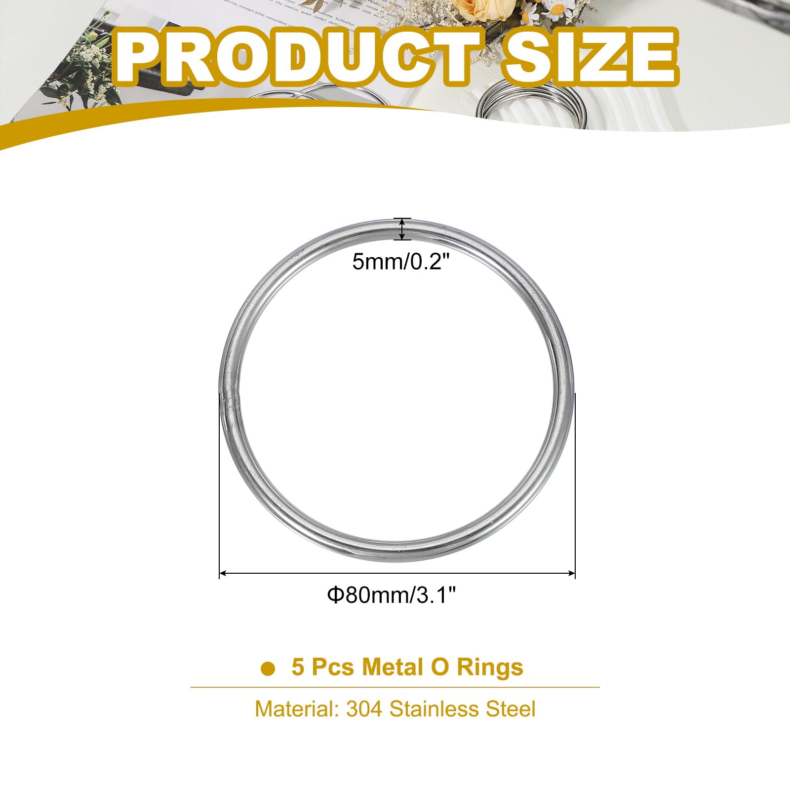 PATIKIL 2.4" Metal O Ring - Image 2