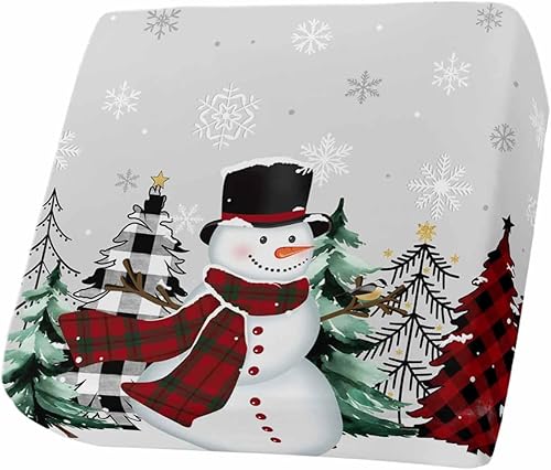 Miniatura 46 de Fundas de cojín grises para sofá de Navidad, funda elástica para sofá con parte inferior elástica, fundas de sofá de invierno con muñeco de nieve