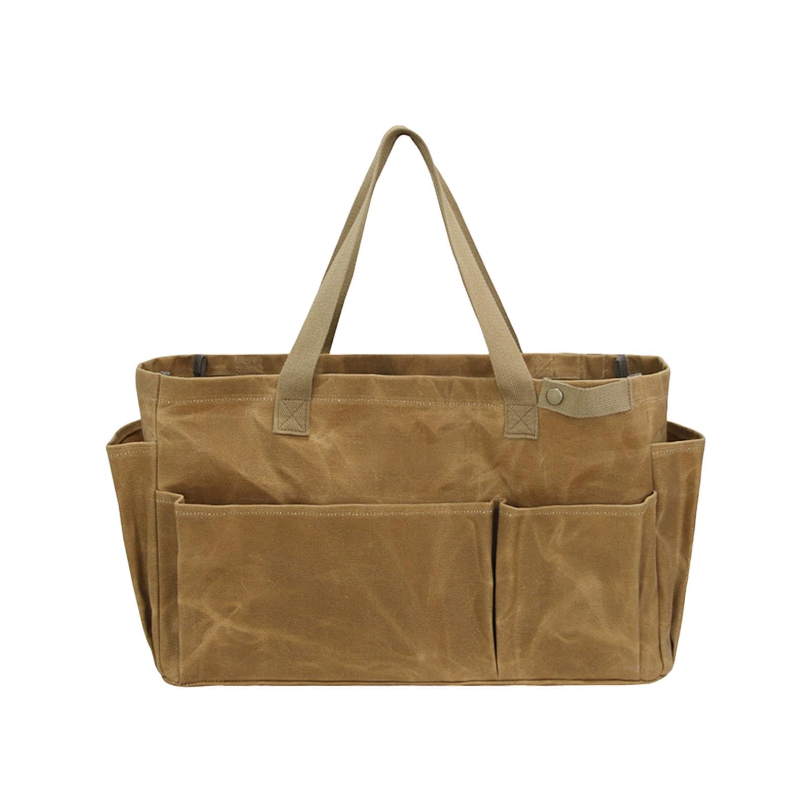 Genérico Camping Picnic Storage Bag, Waterproof Waxed Canvas Tote, Large Multifunctional Outdoor Bag for Camping for Cookware, Grilling, and Garden Tools 46x17.5x28cm