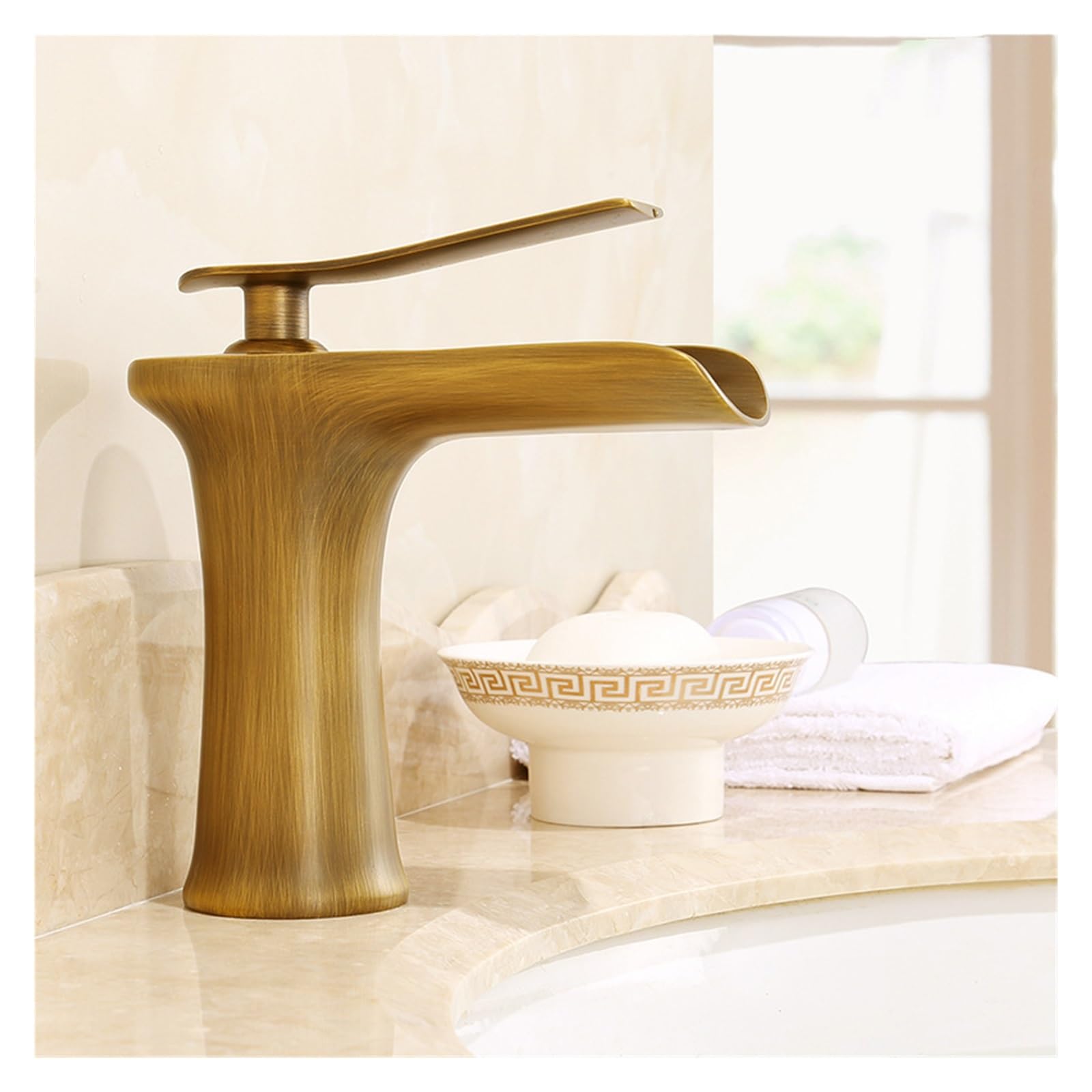 Robinet antigel rétro en cuivre pour lavabo de salle de bain vintage