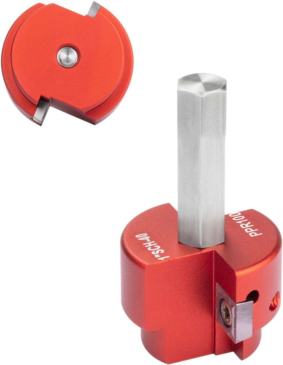 Double Inserts PVC Fitting Saver 1-Inch Head,PVC Pipe Reamer with 3/8-Inch Hex Shaft,Socket Saver Plumbing Tool Plastic Pipe Fitting Reamer for Sch.40 CPVC ABS Hub,Fit Standard 1/2" Drills