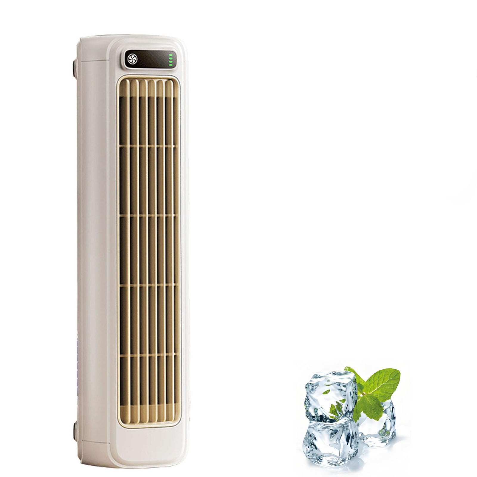 Coldeez Cooling Ace, 3 Speeds Adjustable Coldeez Cooling Ace Air Conditioner New German Turbo Compression Cooling Technology, USB Rechargeable, for Livingroom, Bedroom and Office (Beige)