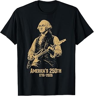 Aestrrus Vintage George Washington Playing Guitar 250 Years America T-Shirt