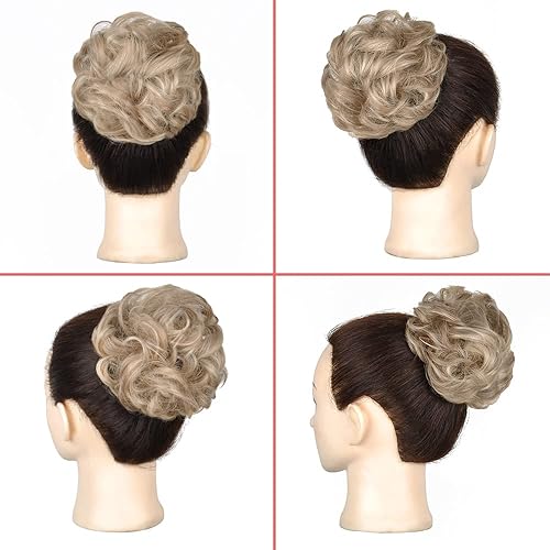 Miniatura 3 de KETHBE Moño desordenado, extensión de moño despeinado, extensión de moños, banda elástica para el cabello, moño rizado para mujeres (JX y