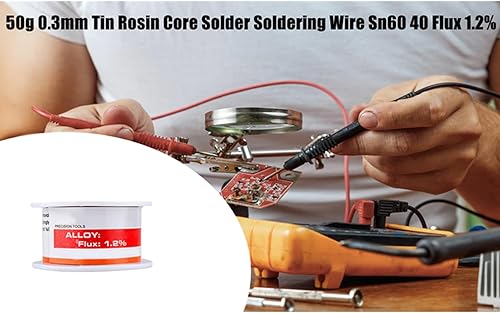 Miniatura 6 de 1.76 oz 0.012 in estaño resina núcleo soldadura alambre sn60 40 fundente 1.2% para soldadura eléctrica placa de circuito DIY electrodomésticos