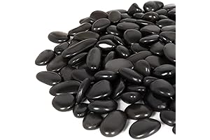 GASPRO Black Polished River Rocks for Artistic Landscaping
