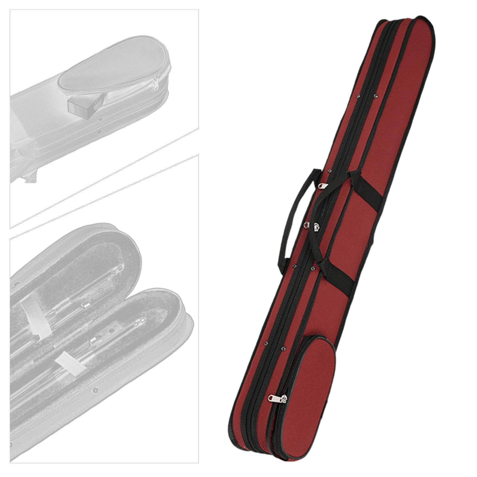 Étui pour Archet de Contrebasse, Accessoires pour Instrument, Archet de Contrebasse à Rembourrage épais, Housse pour Archet pour Les Spectacles En Ple, ROUGE