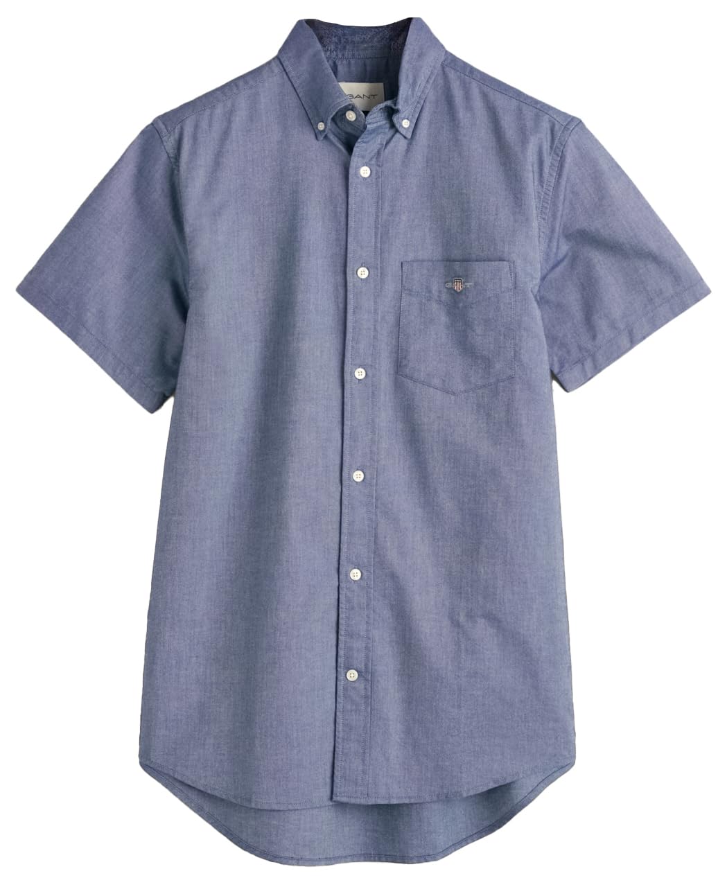 Gant Men's Blue Classic Oxford Short Sleeve Shirt (Xxl) Persian