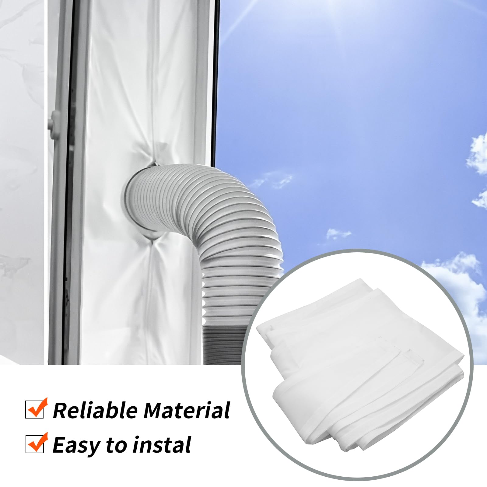 Hoypeyfiy 400 cm White Hot Air Stop Air Conditioning Window Seal, Suitable for Tumble Dryers Exhaust Dryers - Image 4