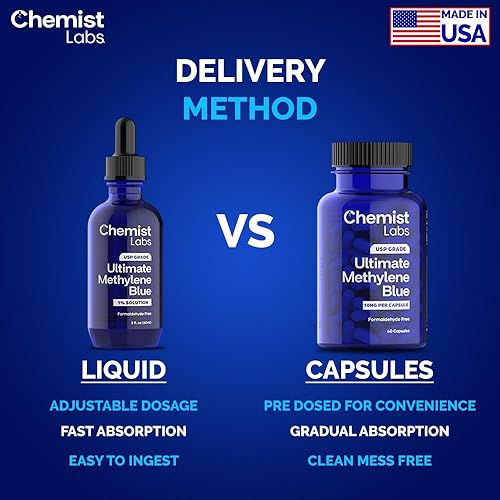 Miniatura 6 de Gotas de azul de metileno 1% grado farmacéutico 99% de pureza grado USP, metileno azul, soporte celular y mitocondrial, probado por terceros,