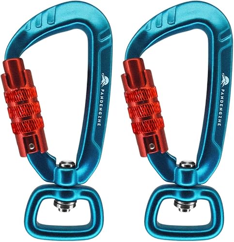 Mosquetón con bloqueo automático de 2.5 pulgadas, 4.5KN 1011 libras con cierre giratorio para correa de perro, llavero, mochila