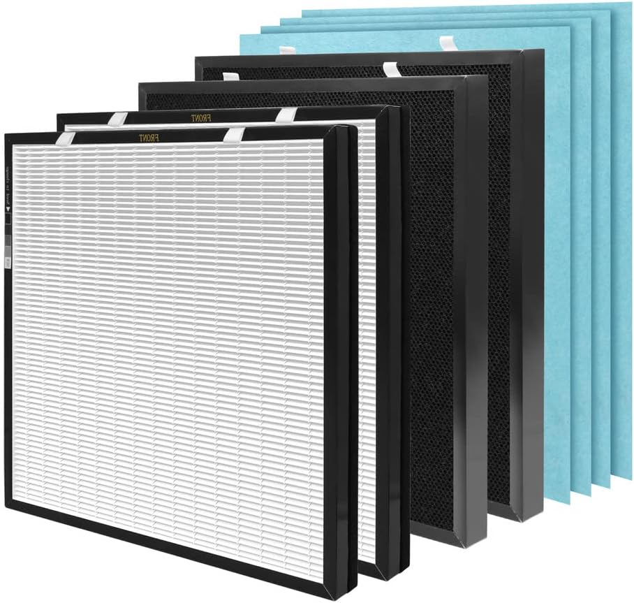 2-Set RFM80 Replacement Filter Compatible with Max Purifier (Model OVHM80), 2×Filter, 2×Activated Carbon Filter and 4×Pre-Filters