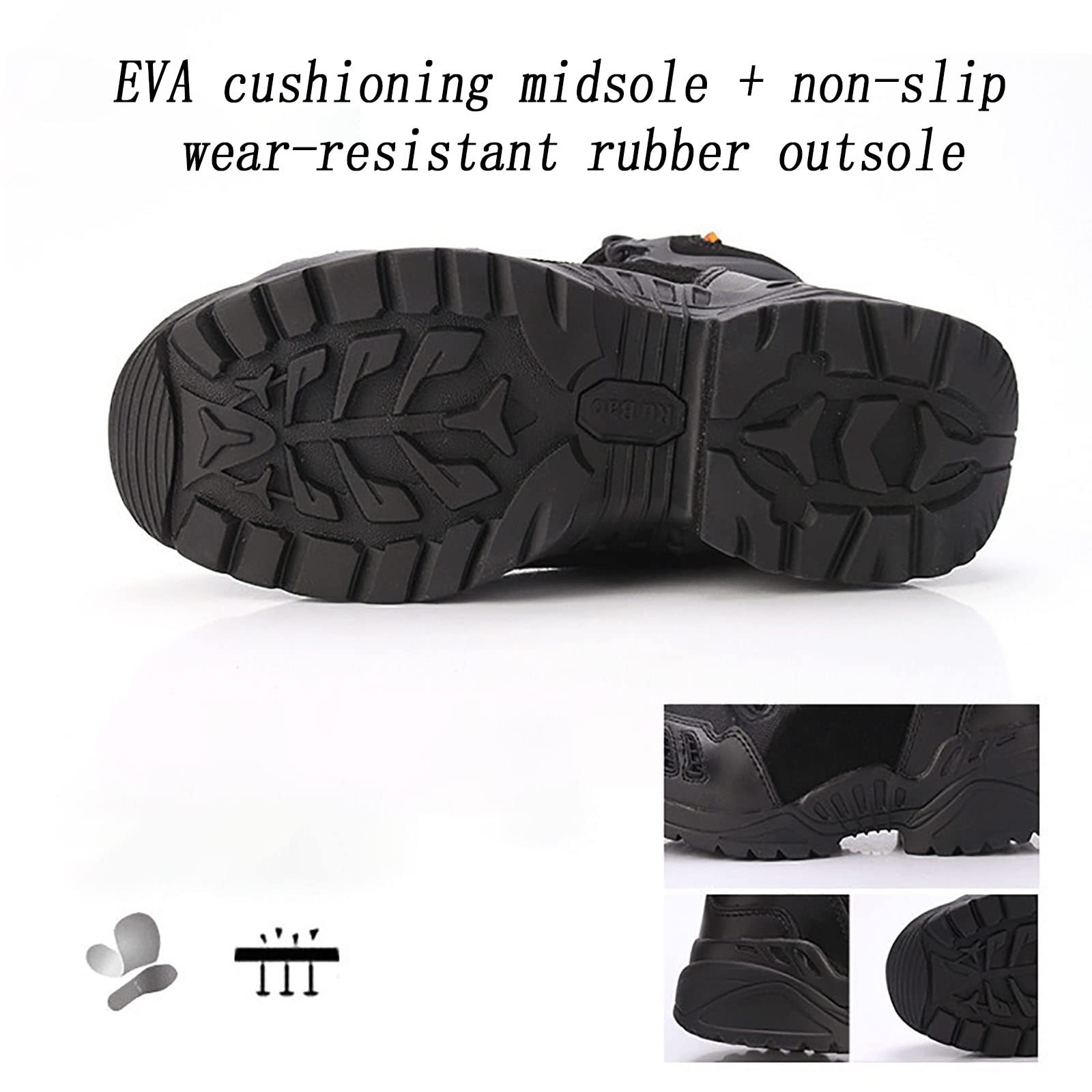 CLSQLXYJZC Taktische Wanderstiefel für Herren, High-Top-Frühling und Herbst, leicht, atmungsaktiv, mit Reißverschluss, Militärstiefel, Outdoor-Schnürstiefel, Bequeme, langlebige Arbeitsstiefel