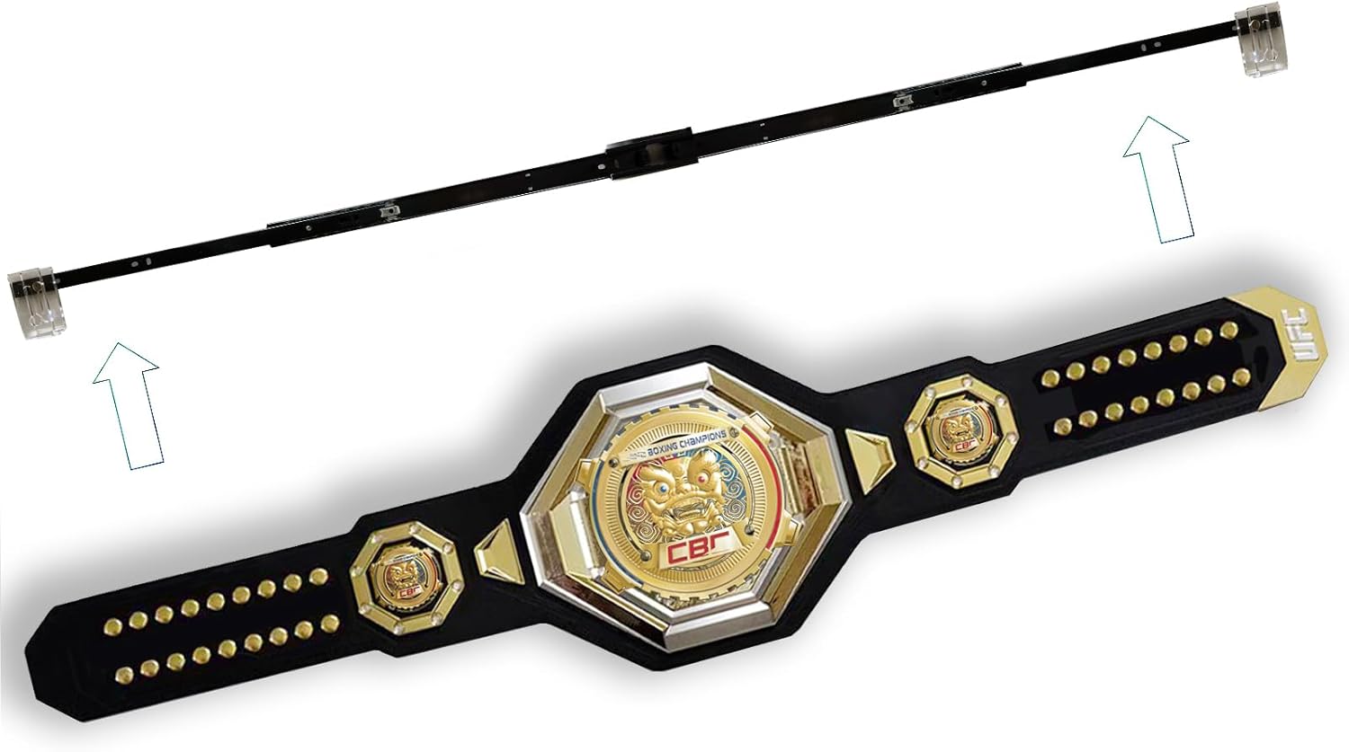 WWE Belt Hanger Wall Mount - Wrestling Championship Belt Display Case & Holder - Heavy-Duty Wall Mounted Organizer for WWE Belts - Easy to Install