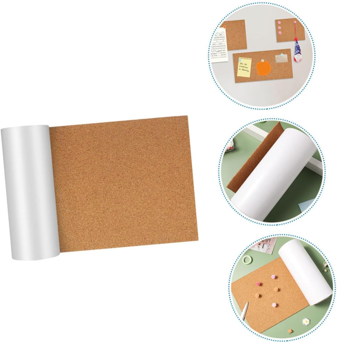Self-Adhesive Cork Roll Thick Natural Cork for DIY Crafts Wall Decoration and Drawer Liners Safe Friendly Noise Reduction
