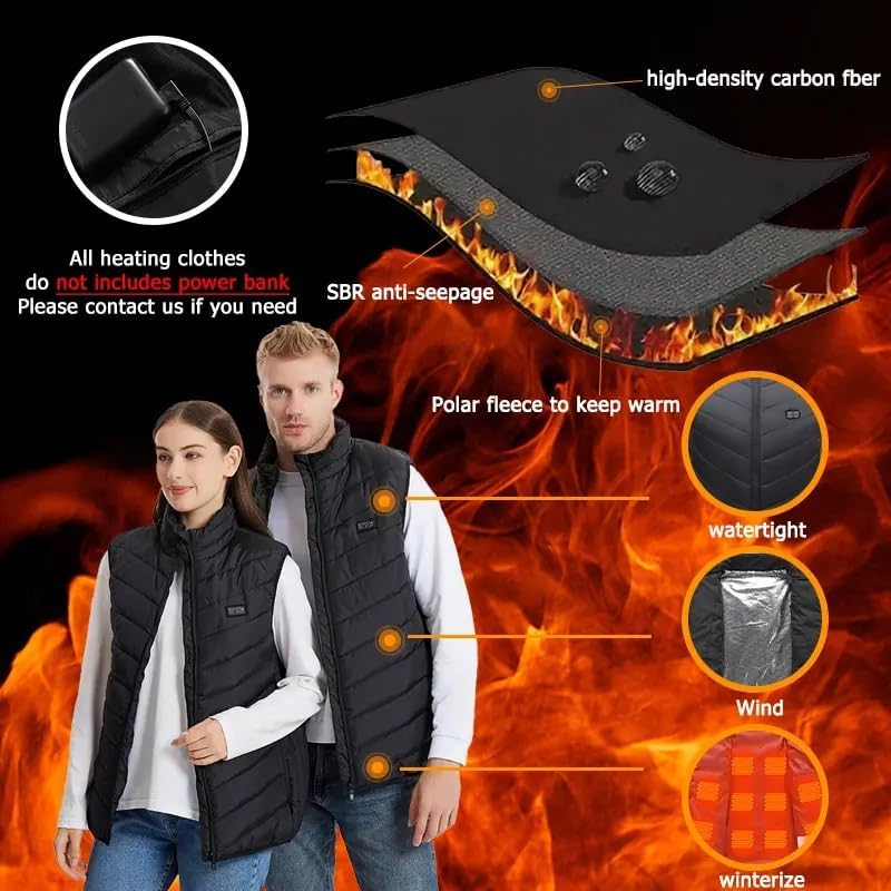 Electric Heated Vest, Dual Control Heating Vest with Battery Pack for Women(Blue Zone 11,XXXXX-Large)