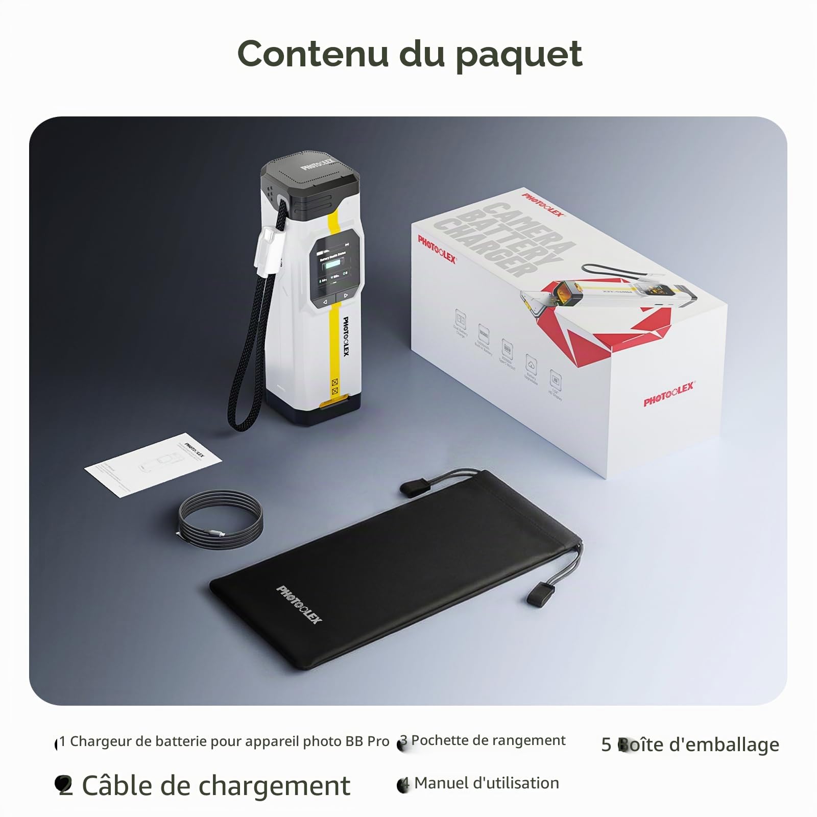 PHOTOOLEX NP-FZ100 Batterie Chargeur, BB Pro Chargeur Double avec Port 100W USB-C et Batterie intégrée de 16500 mAh, Compatible avec Sony Alpha A7III, A7IV, A7R V, A7R IV, A6700, A7R3, ZV-E1, FX3