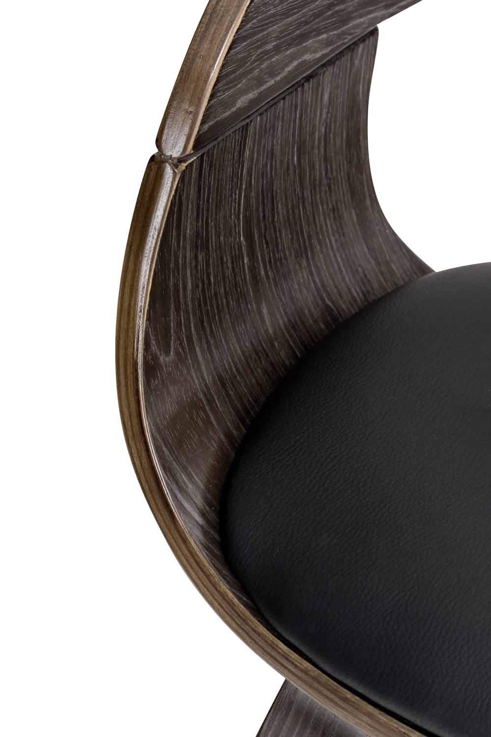 CLP Sedia Visitatore Kingston In Similpelle I Sedia Rétro Con Braccioli 4 Gambe Imbottita I Sedia Pranzo In Legno I Sedia Conferenza, Colore:nero/grigio