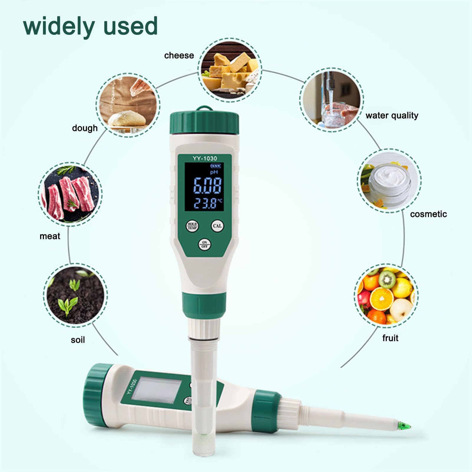 Intelligentes Bluetooth-PH-Messgerät, digitaler PH-Tester, Teig-Alkali-Tester, Bodenmatrix-Säuremessgerät für Babynahrungsergänzungsmittel, Käse, Kosmetik