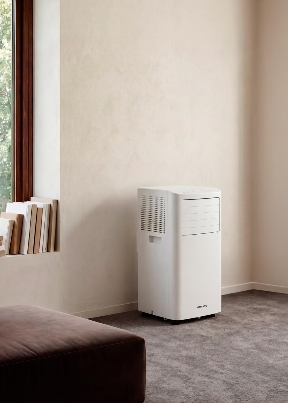 CREATE/SILKAIR DUAL CONNECT 12000 / Aire acondicionado portátil 4 en 1 WiFi 12000 BTU con bomba de calor/Con kit de extracción para ventana corredera y abatible, hasta 26m², 56L, 1350W