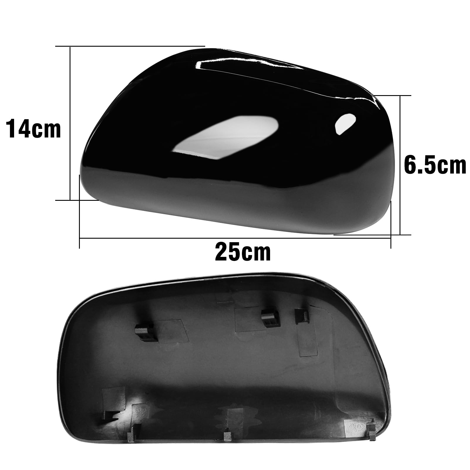 TTCR-II 2PCS Compatible con Retrovisor Cubierta Toyota Yaris 2006 2007 2008 2009 2010 2011, Izquierdo + Derecha Espejo Cubierta Yaris 2008 Espejo Tapa Reemplazo Yaris 2010-Negro