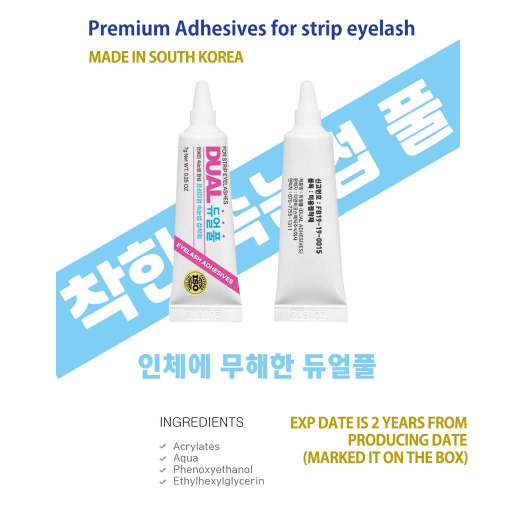 Premium Fast Drying and Strong Adhesives for Strip 3D False Eyelashes 7g / Net 0.25 OZ for Reusable and Dramatic Full Look with Cruelty Free and Latex Free, Formaldehyde Free with ISO (1 Pack) : Beauty & Personal Care