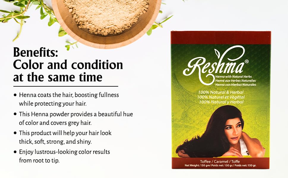 Miniatura 2 de Reshma Beauty Tinte clásico para el cabello de henna  100% natural, para cabello suave y brillante  Color de cabello de henna, cobertura de canas
